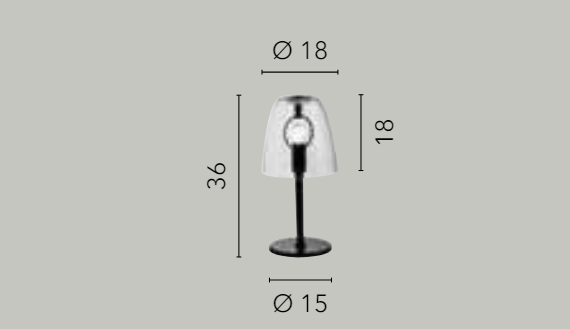 Lume in vetro trasparente struttura in metallo nero 1XE14 non incl. ARES Lume in vetro trasparente struttura in metallo nero 1XE14 non incl. ARES